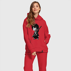 Женский костюм оверсайз Маленький воин-самурай, цвет: красный — фото 2