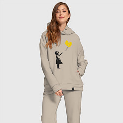 Женский костюм оверсайз Wu-Tang Banksy, цвет: миндальный — фото 2