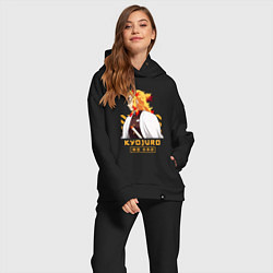 Женский костюм оверсайз Клинок рассекающий демонов Kyoujurou профиль, цвет: черный — фото 2