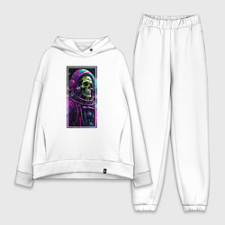 Женский костюм оверсайз Скелет космонавт, цвет: белый
