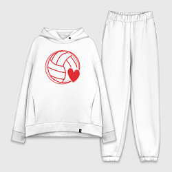Женский костюм оверсайз Volley love, цвет: белый
