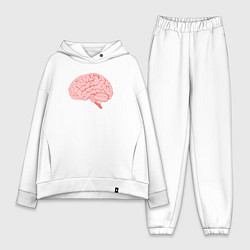 Женский костюм оверсайз Мозг иллюстрация, цвет: белый