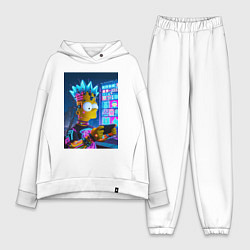 Женский костюм оверсайз Bart Simpson is a gamer - ai art, цвет: белый