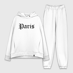 Женский костюм оверсайз Paris - France, цвет: белый