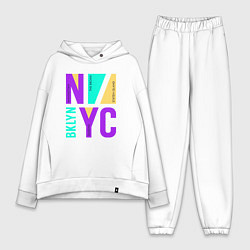 Женский костюм оверсайз Районы в городе Нью-Йорк, цвет: белый