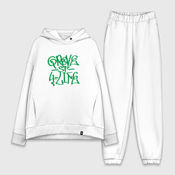 Женский костюм оверсайз Tag grove street 4 life, цвет: белый