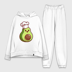 Женский костюм оверсайз Повар авокадо, цвет: белый