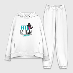 Женский костюм оверсайз Фитнем мама, цвет: белый