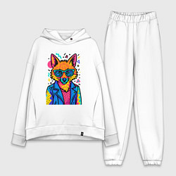 Женский костюм оверсайз Лиса Pop Colors, цвет: белый