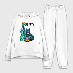 Женский костюм оверсайз Batman and statue of Liberty - ai art fantasy, цвет: белый