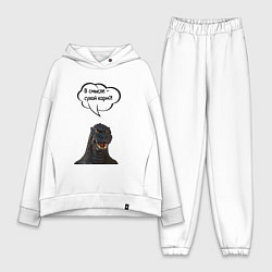 Женский костюм оверсайз Не люблю сухой корм кот кошка, цвет: белый