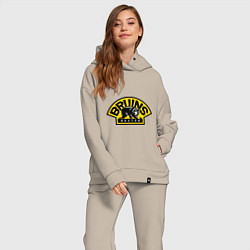 Женский костюм оверсайз HC Boston Bruins Label, цвет: миндальный — фото 2