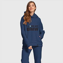 Женский костюм оверсайз I love my BMW, цвет: тёмно-синий — фото 2