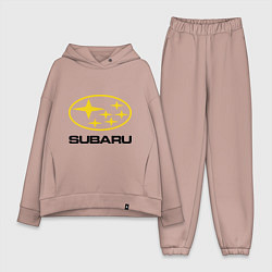 Женский костюм оверсайз Subaru Logo цвета пыльно-розовый — фото 1