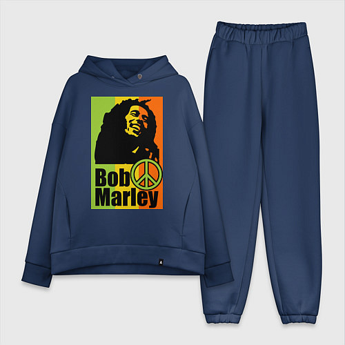 Женский костюм оверсайз Bob Marley: Jamaica / Тёмно-синий – фото 1