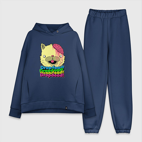 Женский костюм оверсайз Dropdead Kitty / Тёмно-синий – фото 1