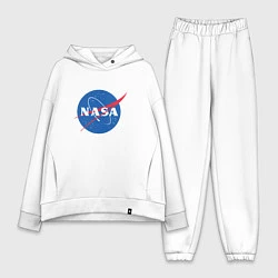 Женский костюм оверсайз NASA: Logo, цвет: белый