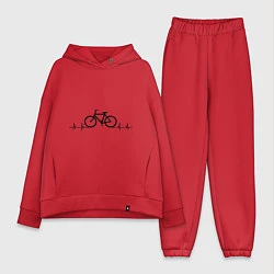 Женский костюм оверсайз Велоспорт, цвет: красный