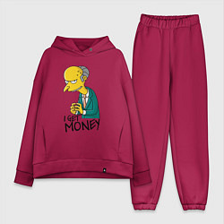 Женский костюм оверсайз Mr. Burns: I get money, цвет: маджента