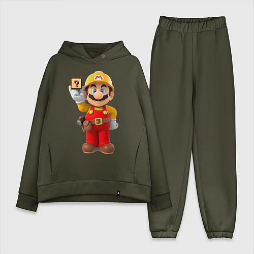 Женский костюм оверсайз Super Mario / Хаки – фото 1