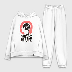 Женский костюм оверсайз Brain: Music is life, цвет: белый