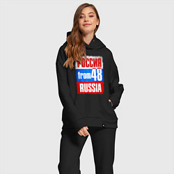 Женский костюм оверсайз Russia: from 48, цвет: черный — фото 2