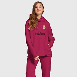 Женский костюм оверсайз Real Madrid: Fly Emirates, цвет: маджента — фото 2