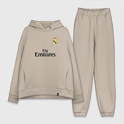 Женский костюм оверсайз Real Madrid: Fly Emirates, цвет: миндальный