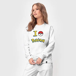 Костюм хлопковый женский Покемон I love pokemon, цвет: белый — фото 2