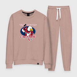 Костюм хлопковый женский Washington Capitals Hockey, цвет: пыльно-розовый