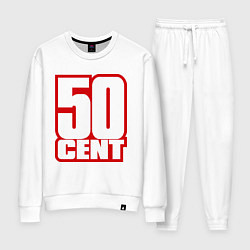 Костюм хлопковый женский 50 cent, цвет: белый