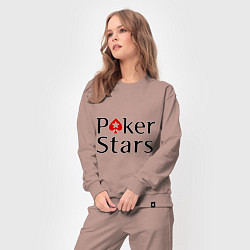 Костюм хлопковый женский Poker Stars, цвет: пыльно-розовый — фото 2