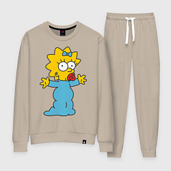 Костюм хлопковый женский Maggie Simpson, цвет: миндальный