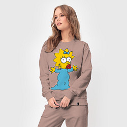 Костюм хлопковый женский Maggie Simpson, цвет: пыльно-розовый — фото 2