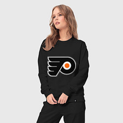 Костюм хлопковый женский Philadelphia Flyers, цвет: черный — фото 2