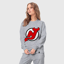 Костюм хлопковый женский New Jersey Devils, цвет: меланж — фото 2
