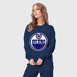 Костюм хлопковый женский Edmonton Oilers, цвет: тёмно-синий — фото 2