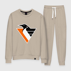 Костюм хлопковый женский Pittsburgh Penguins, цвет: миндальный