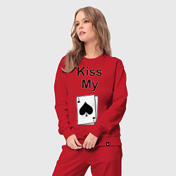 Костюм хлопковый женский Kiss my card, цвет: красный — фото 2