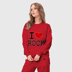 Костюм хлопковый женский I love Rock, цвет: красный — фото 2