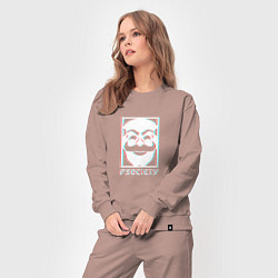 Костюм хлопковый женский F society, цвет: пыльно-розовый — фото 2