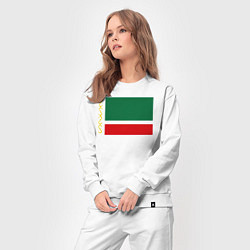 Костюм хлопковый женский Чечня: флаг, цвет: белый — фото 2