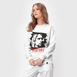 Костюм хлопковый женский Nirvana: Kurt Cobain, цвет: белый — фото 2