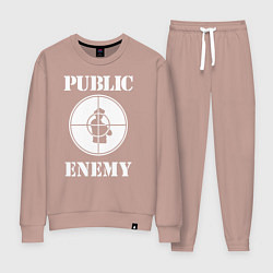 Костюм хлопковый женский Public Enemy, цвет: пыльно-розовый
