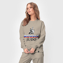 Костюм хлопковый женский Russia judo, цвет: миндальный — фото 2