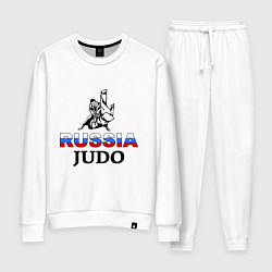Костюм хлопковый женский Russia judo, цвет: белый