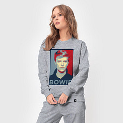 Костюм хлопковый женский Bowie Poster, цвет: меланж — фото 2