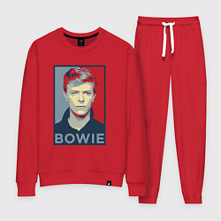 Костюм хлопковый женский Bowie Poster, цвет: красный