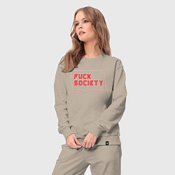 Костюм хлопковый женский F Society, цвет: миндальный — фото 2