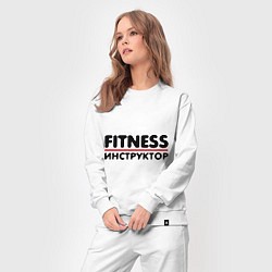 Костюм хлопковый женский Fitness-инструктор, цвет: белый — фото 2